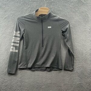 Victoria secret PINK pullover top halfzip athletic sport with thumb holes size L